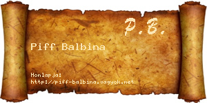 Piff Balbina névjegykártya